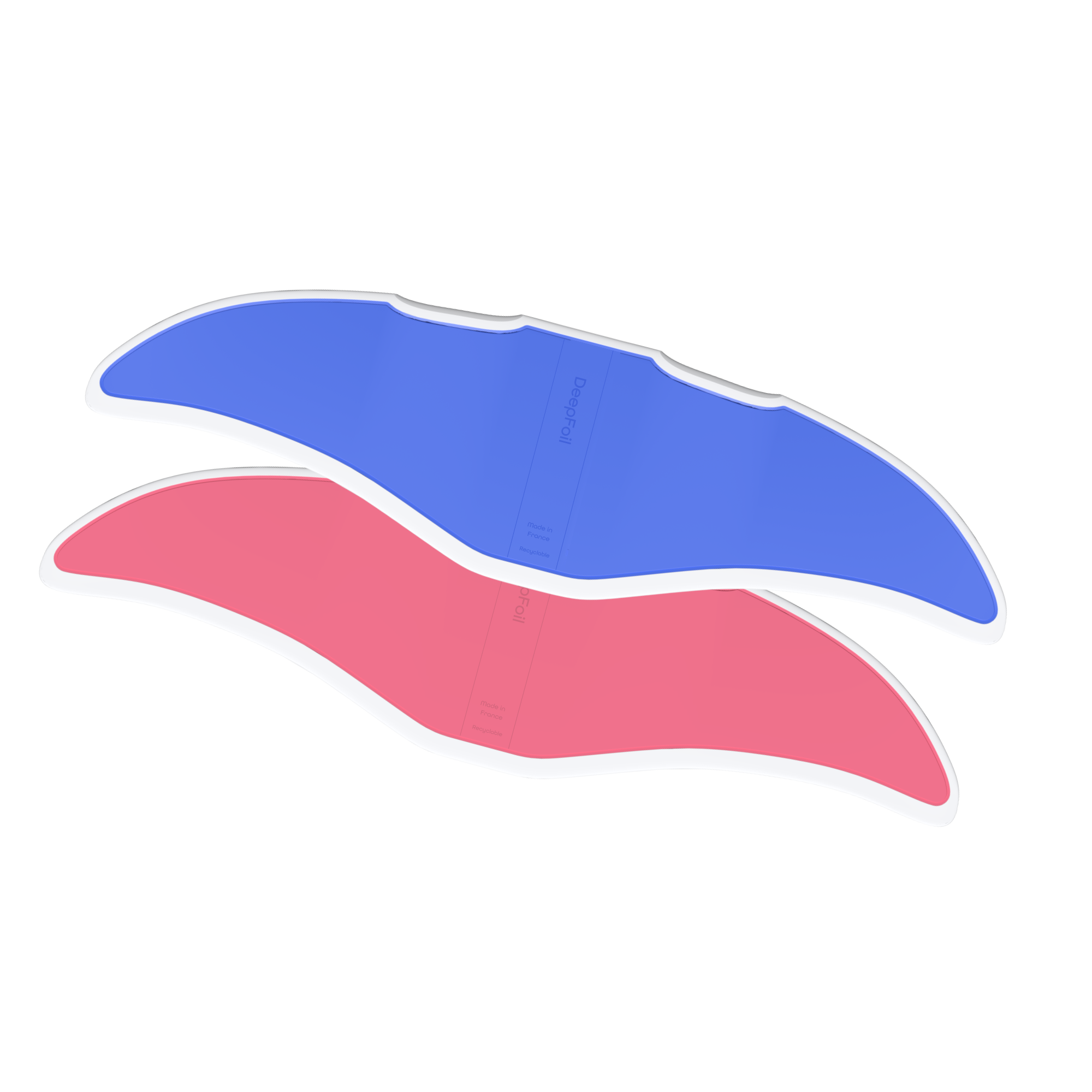 Visuel 3D de deux Deepoil ou Deep Foil Rose et Bleu