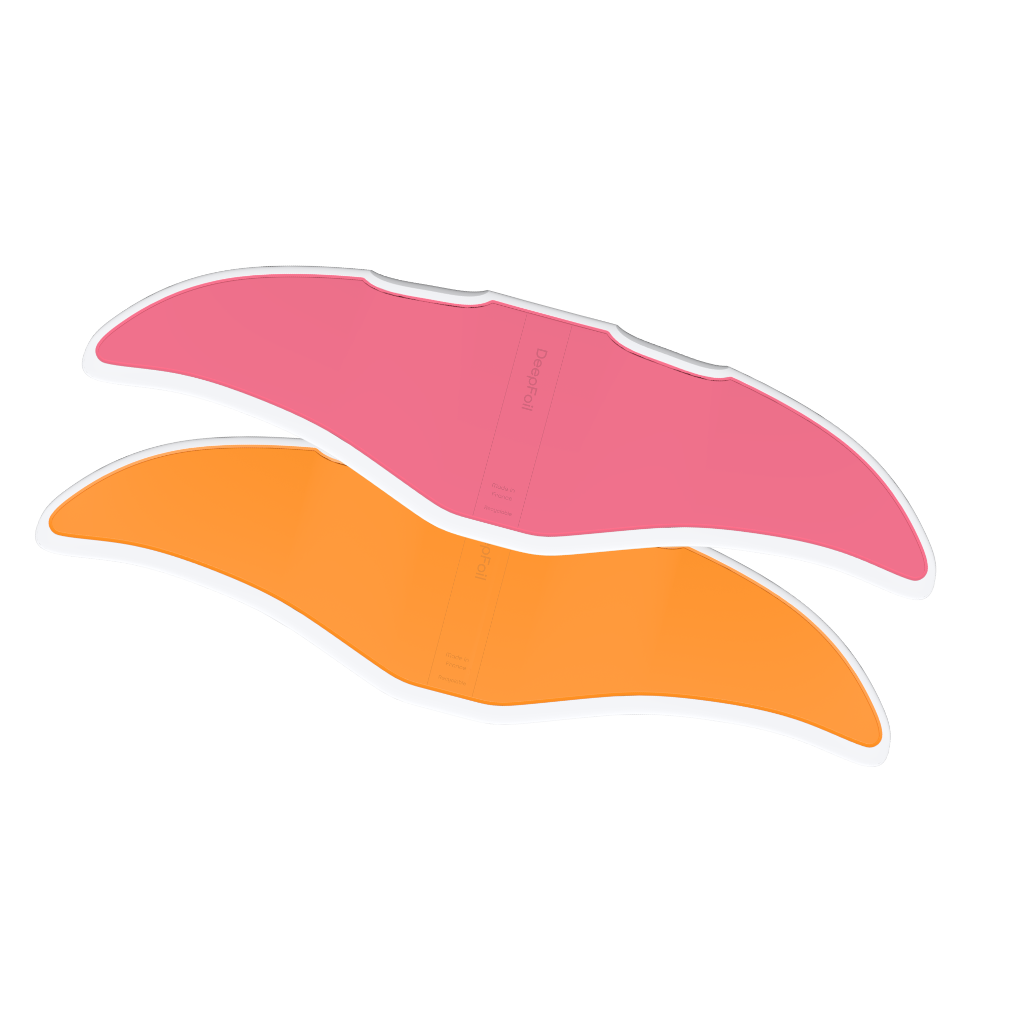 Visuel 3D de deux Deepoil ou Deep Foil Rose et Orange