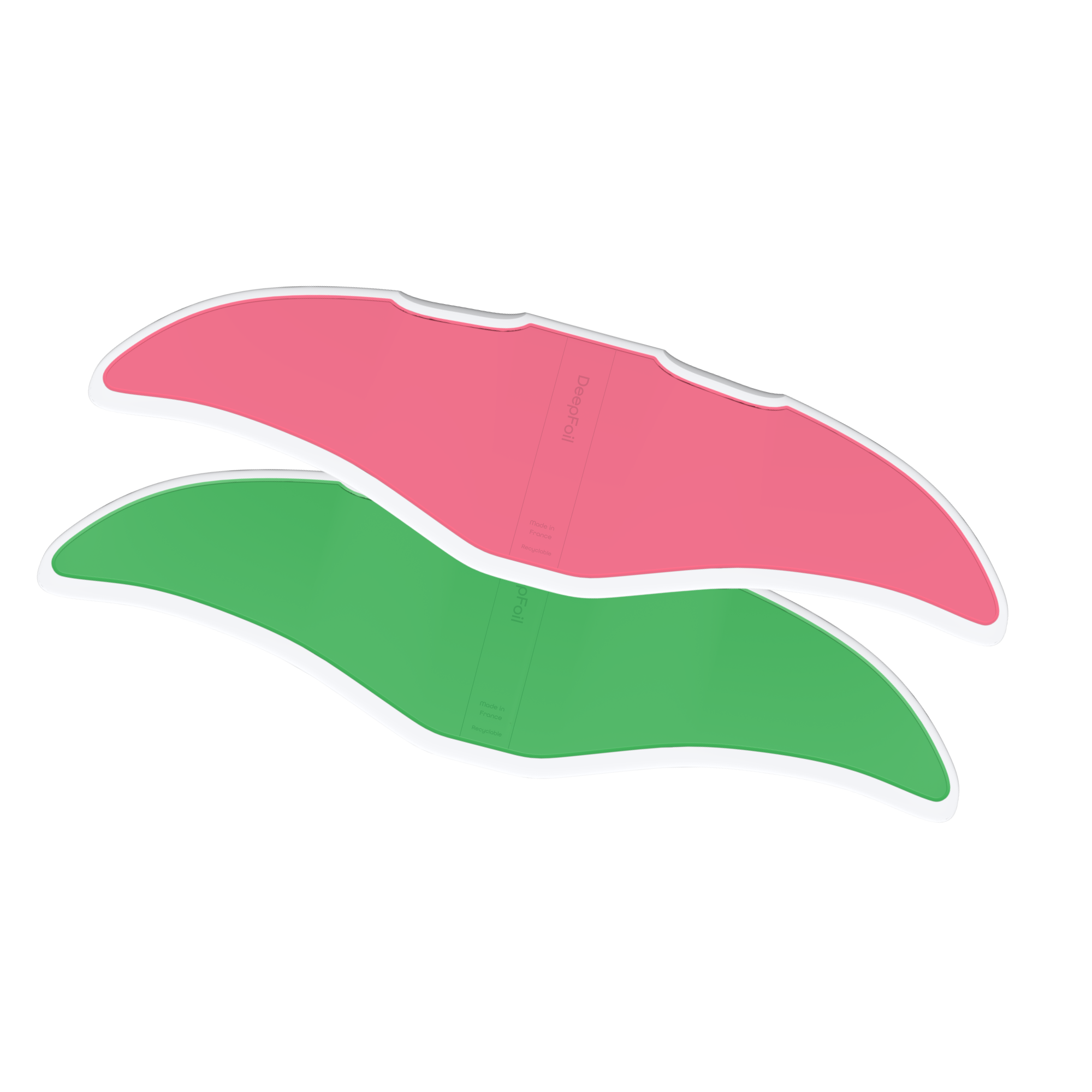 Visuel 3D de deux Deepoil ou Deep Foil Rose et Vert