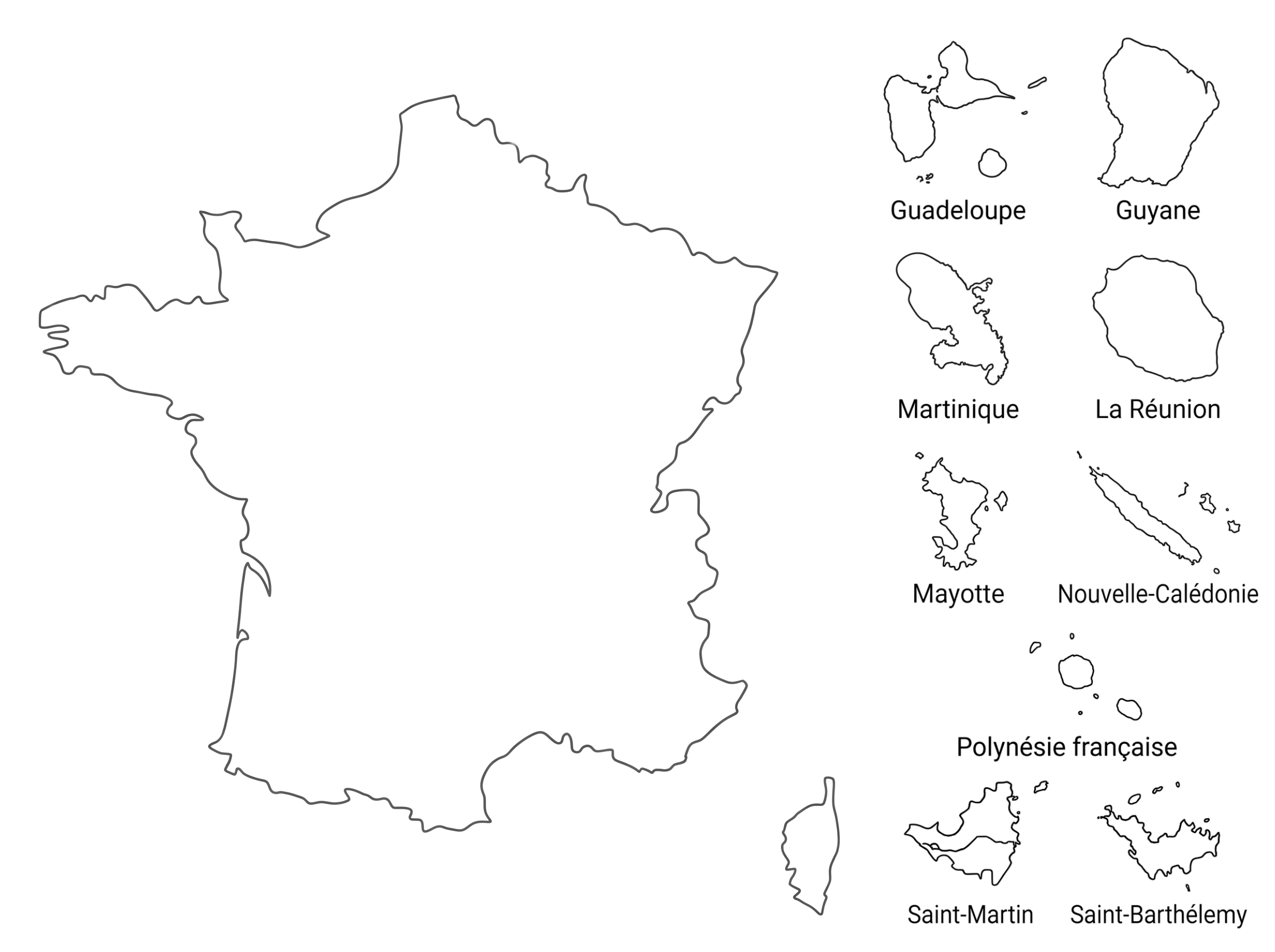 Carte de France et des DOM TOM